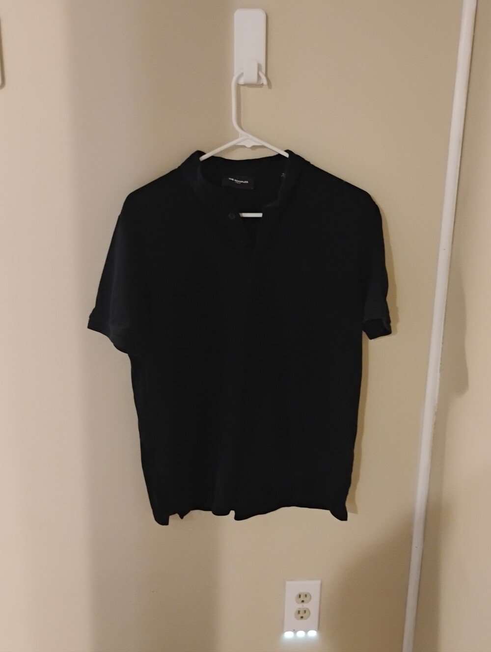 The Kooples Mens Buttoned Short Sleeve Navy Blue Polo Top Sz M